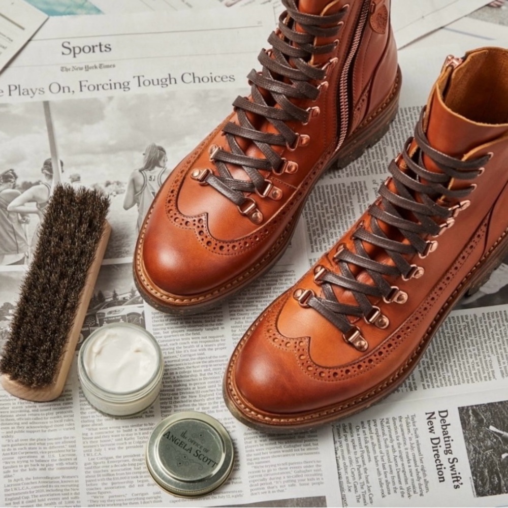 The Office of Angela Scott Bernard Brogue Combat Boots